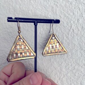 Antique brass earrings